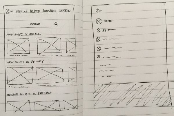 low fidelity sketch of navigation