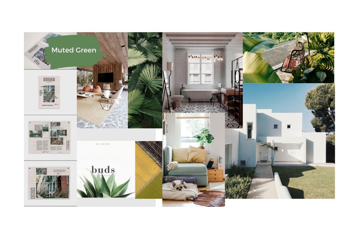 Muted green moodboard